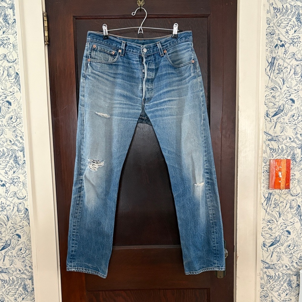 Levi's Distressed Blue Straight Men's Jeans